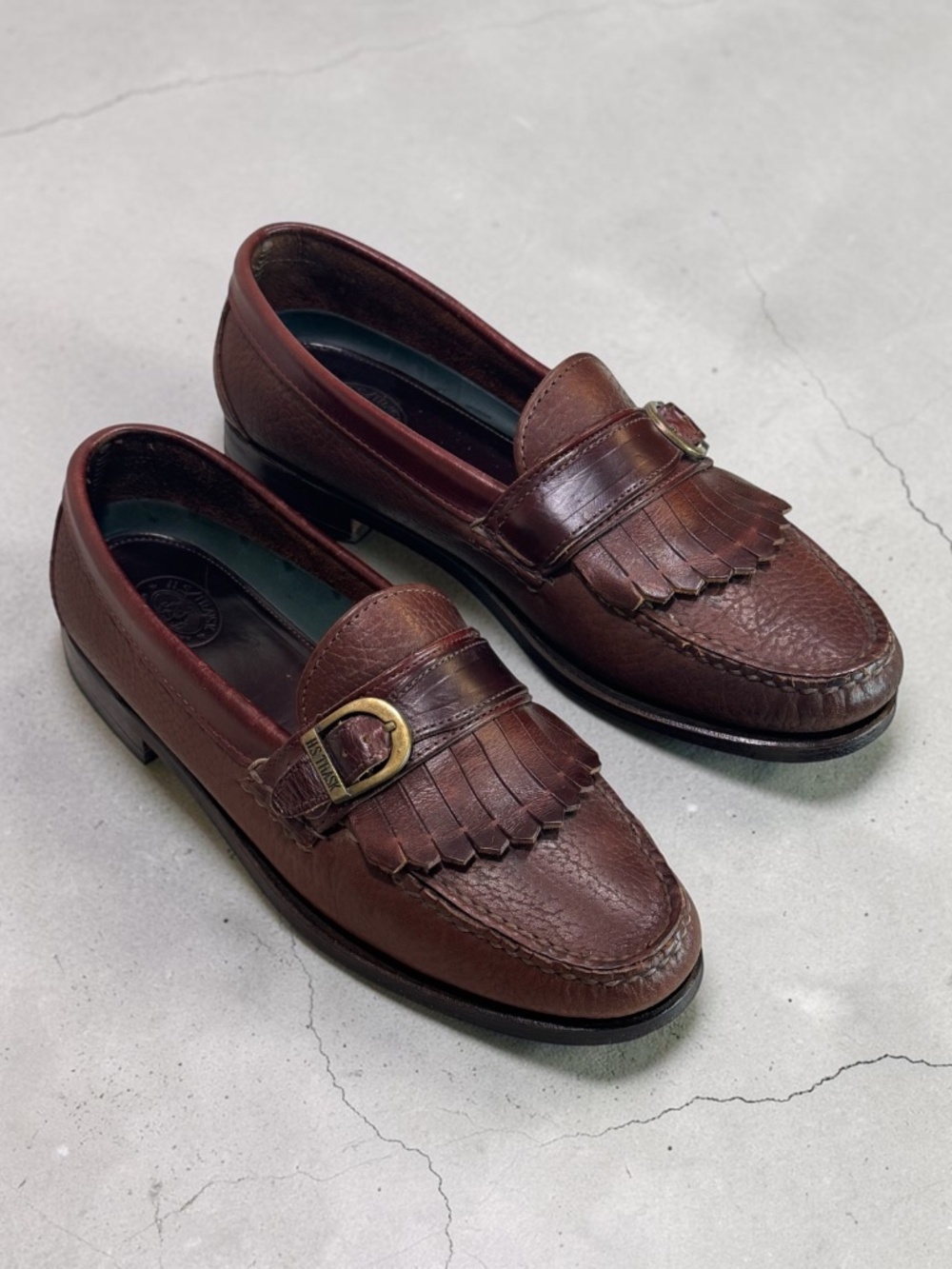 H.S. Trask Kiltie Buckle Strap Loafers Mens Size 9.5M